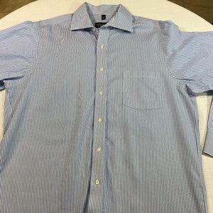 Donald Trump Blue White Striped Button Down Shirt
